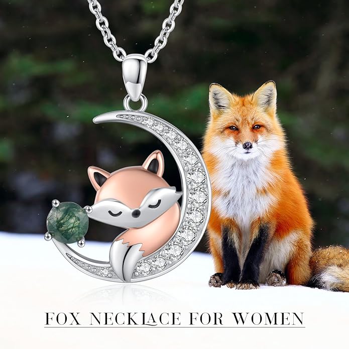Animal Necklace 925 Sterling Silver Cat/Dog/Fox/Axolotl/Highland Cow Pendant Necklace Cute Animal Jewelry Graduation Gifts for Women