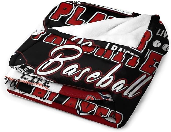 Baseball Blanket Sport Baseball Gifts for Girls Boys Woman Kids Baseball Lover Throw Blankets Soft Blanket Warm Fleece Flannel Plush Blankets for Bed Sofa Couch 40"x50"