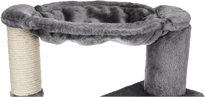 TRIXIE Baza Senior Cat Tree with Hammock and Steps | Scratching Posts | Cat Playground | Gray Medium