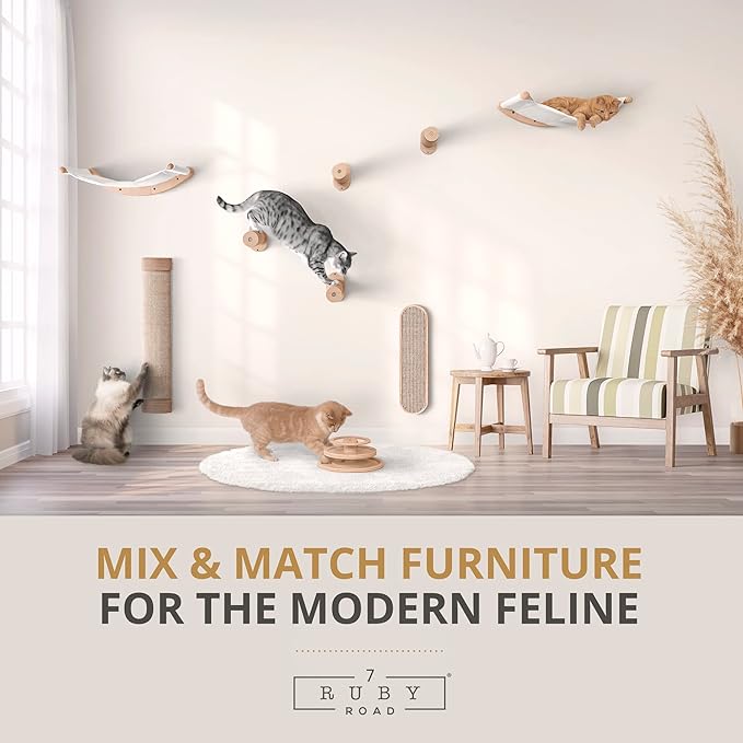 7 Ruby Road Wall Mounted Cat Scratcher - Indoor Cat Scratching Board Cat Vertical Cat Scratcher for Wall - Cat Scratch Pad Scratching Post for Indoor Cat Wall Mounted - Cat Wall Furniture Scratch