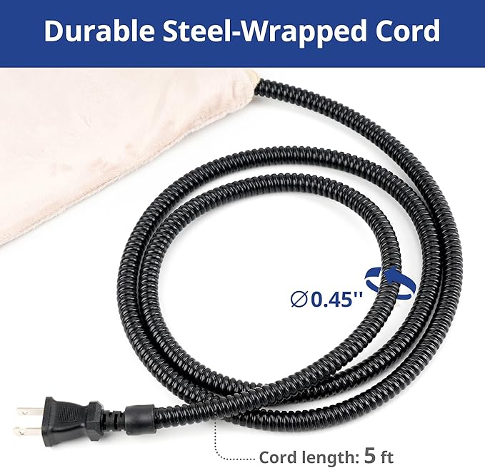 NICREW Pet Heating Pad for Dogs and Cats, Heated Dog Bed with Steel-Wrapped Cord and Soft Fleece Cover, 27.5 x 17.5 Inches, 50 Watts