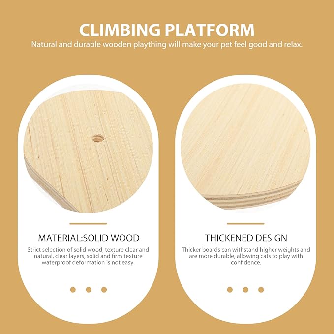 POPETPOP Wall Cat Climbing Shelf Wood Cat Perch Jumping Board Replacement Wall Mounted Ladder for Sleeping Scracthing and Excercising Style 1