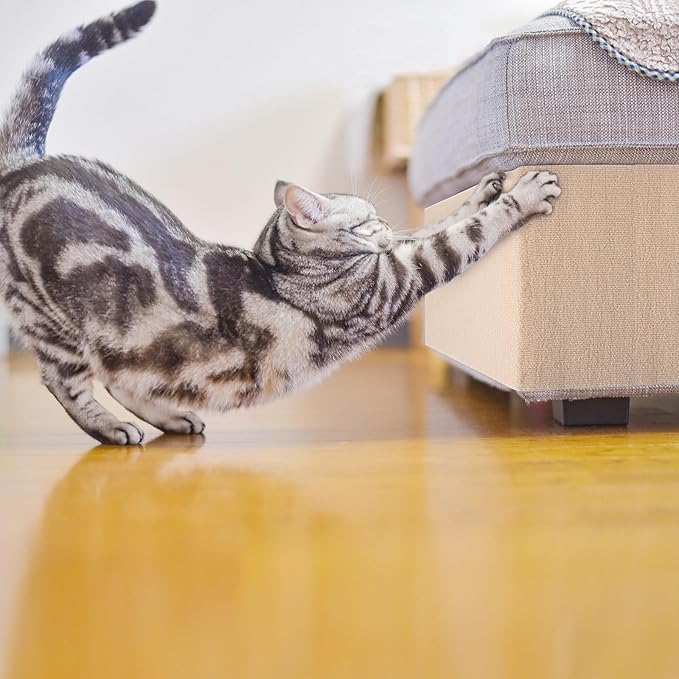 Cat Carpet remnants Cat Scratching Mat Trimmable Self-Adhesive Carpet DIY Climbing Cat Scratcher Cat Scratch Furniture Protector Covering Posts (78.7" x 15.8" Beige)