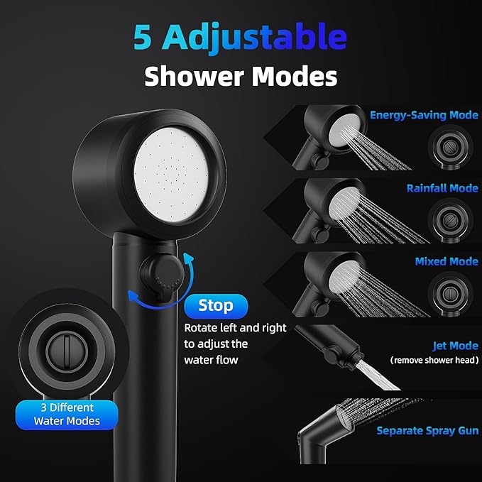 8000mAh Portable Camping Shower, Upgrade Rechargeable Electric Shower Pump with 5 Gallon Bucket, Intelligent LED Display,Portable Shower for Outdoor