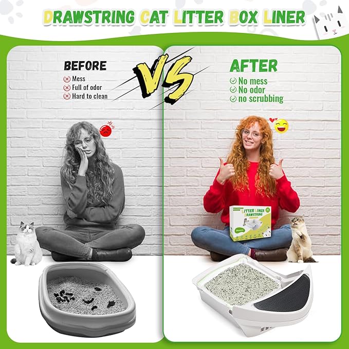 120 packs for self-cleaning litter box and self-cleaning litter box liner, Litter Box Robot garbage bag,flexible and durable, super thick 1.5mil