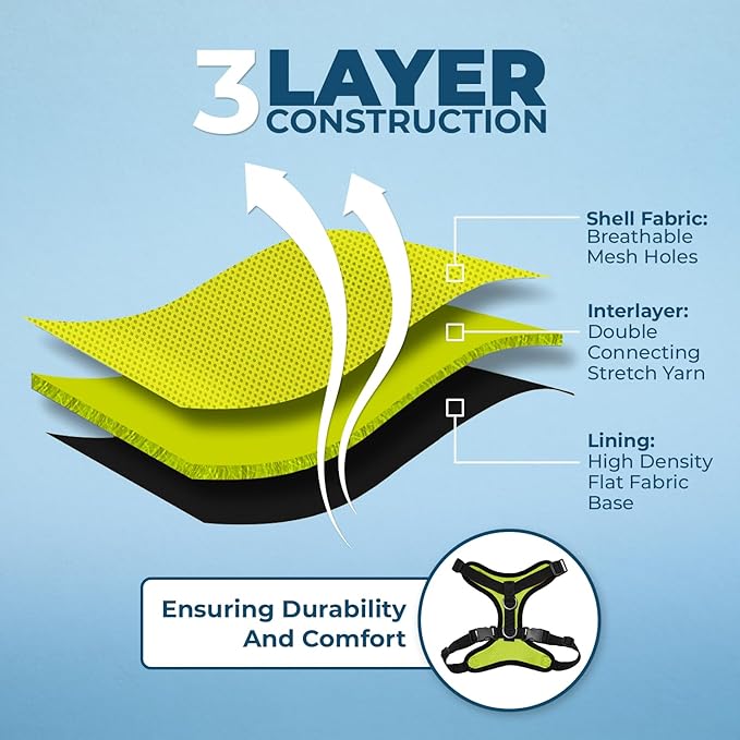 Voyager Step-in Lock Pet Harness - All Weather Mesh, Adjustable Step in Harness for Cats and Dogs by Best Pet Supplies - Lime Green/Black Trim, XS