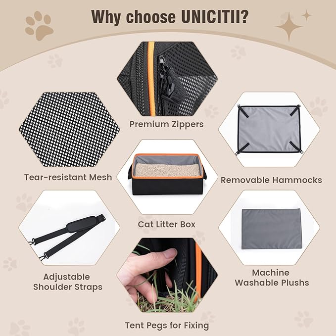 2-in-1 Cat, Dog Carrier for Pets up to 30 Lbs, Double Pet Carrier Car Travel Portable Twin Compartment Pet Kennel Dog Crate Set with Litter Box, Bowl for Outdoor Camping