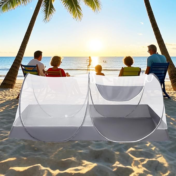 Akiky Pop Up Mosquito Tent,Large Folding Mosquito Netting with Net Bottom for Free Installation-Portable Foldable Mosquito Net for Twin Size Bed Camping Travel