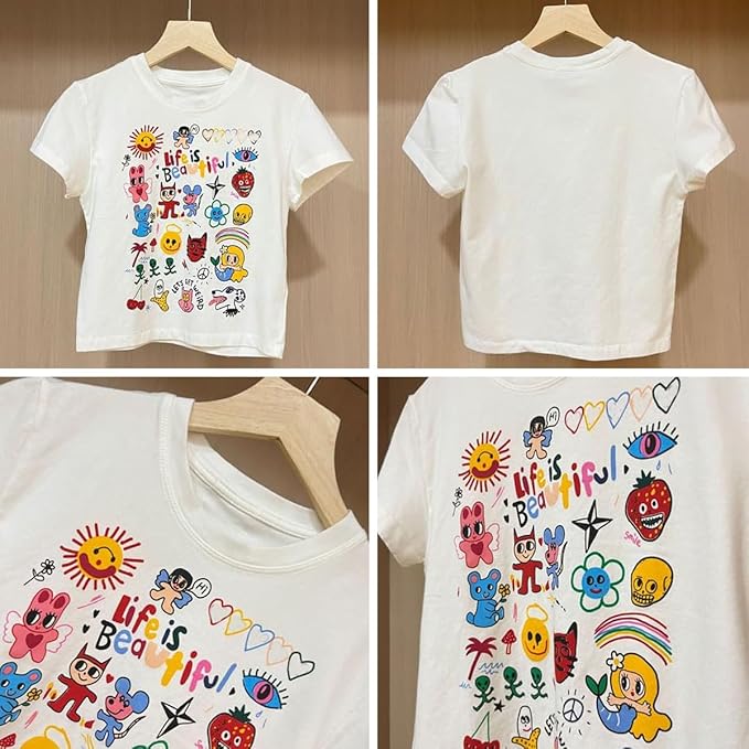 Baby Tees Women Graphic Tops Y2K Grunge Clothes