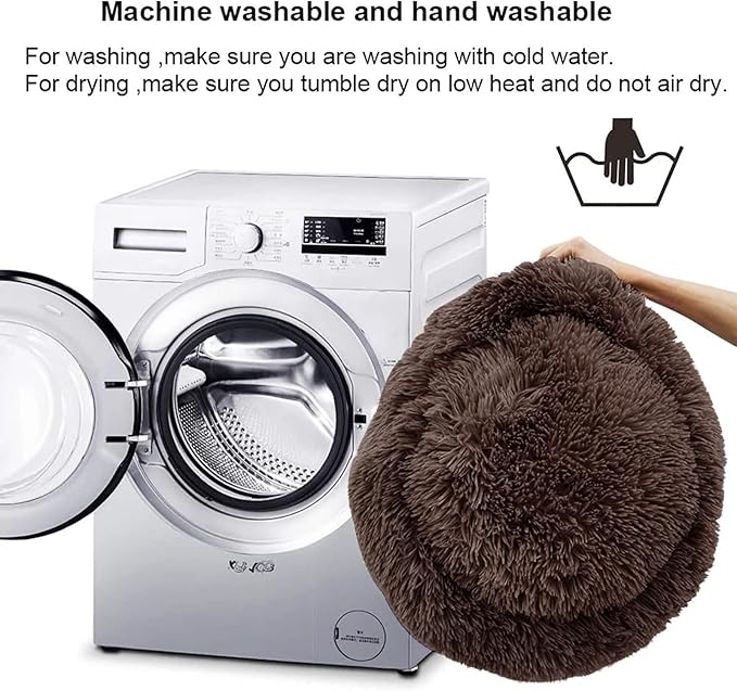 Nisrada Dog Bed for Small Medium Large Dogs, 24 inch Calming Dogs Bed, Washable-Round Cozy Soft Pet Bed for Puppy and Kitten with Slip-Resistant Bottom