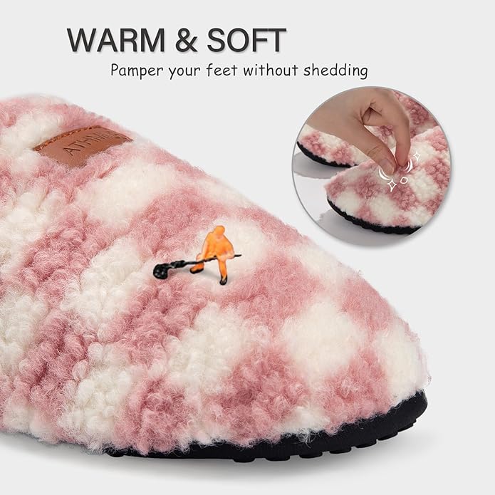 ATHMILE House Slippers for Women Men Indoor Barefoot Slippers Socks Furry Slip on House Shoes Cozy Comfy Slippers for Home Bedroom Travel Yoga