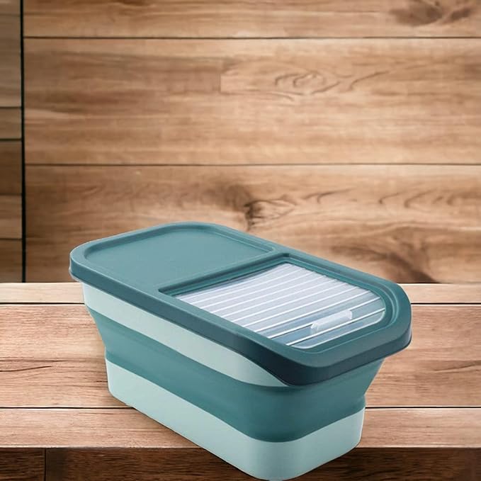 10-13 Lbs CAT And Dog Food Storage Container, Collapsible Dog Food Container with Sliding Lid, Scoop and Silicone Dog Bowl, Pet Food Storage Containers Dry Food for Dog, Cats and Other Pets