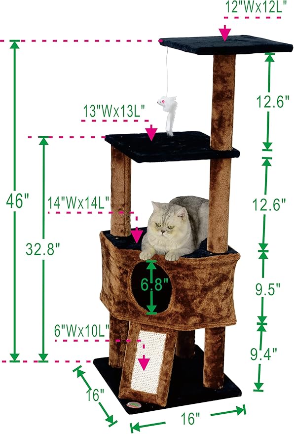 Go Pet Club F707 46" Kitten Tree,Brown