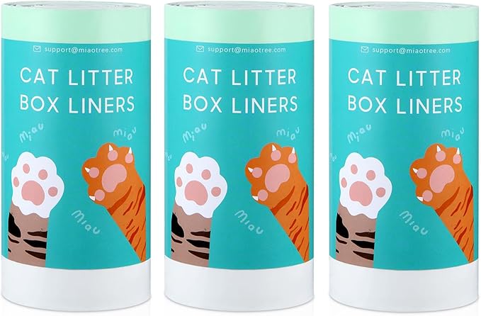 60 Count Self-Cleaning Cat Litter Box Liners Bag Fit For MW-SC01/MW-SC02/MW-LR01, Drawstring Heavy Duty Cat Litter Receptacles Bags Compatible with Automatic Cat Litter Box-18" * 12"