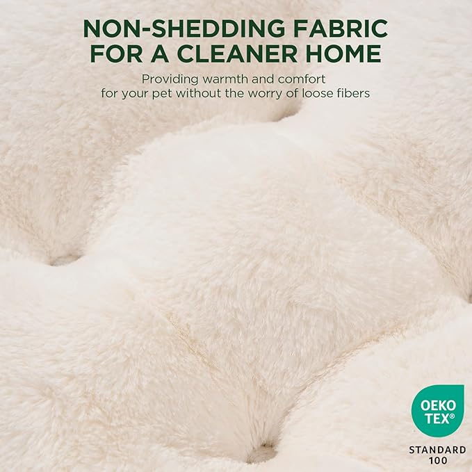 BALANCE Round Cat Beds for Indoor Cats - Donut Dog Bed for Medium Dogs, Washable Medium Pet Bed, Round Fluffy Plush Faux Fur Cat Bed with Anti-Slip Bottom