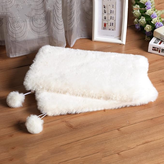 SHENGOCASE 2-Pack Faux Rabbit Fur Dog Cat Bed Cushion Mat, 10" x 23.6"