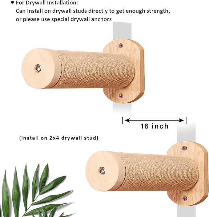 Cat Wall Hammock Set with 2 Cat Steps - Wall Mounted Cat Bed, Stylish Modern Cat Wall Furniture, Cat Wall Floating Shelves & Perches, Sturdy Kitty Hammock Beds for Climbing, Playing, Sleeping