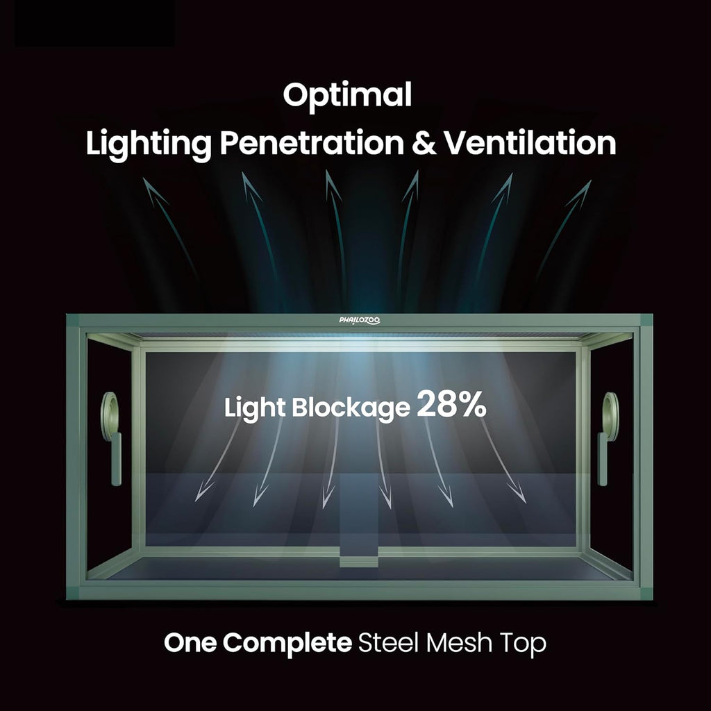 50 Gallon Bearded Dragon Tank, Reptile Enclosure for Easy Maintenance, Front Opening Reptile Tank with Top Screen Ventilation & Glass Sliding Door 36''x18''x18''