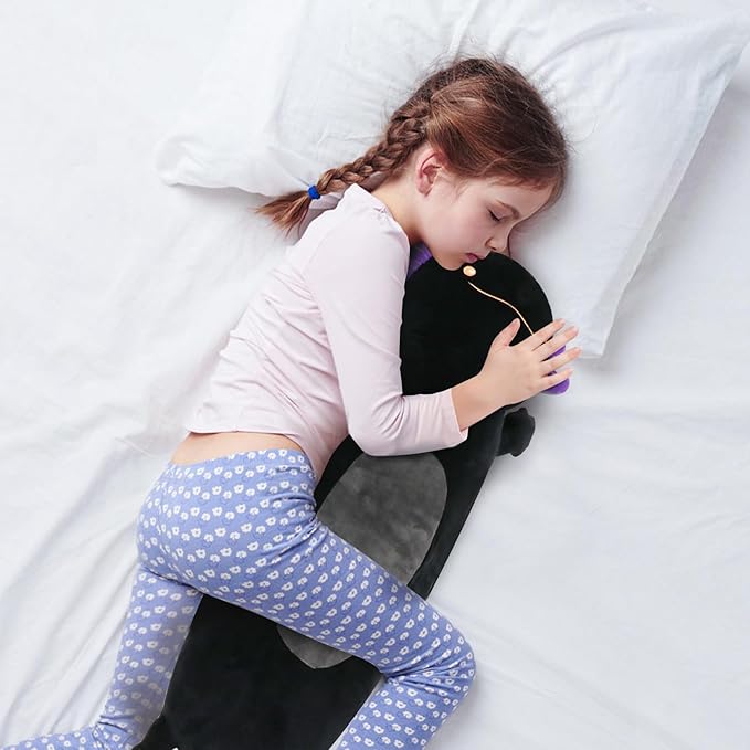 22inch Black Axolotl Stuffed Animal, Soft Long Pillow Doll Cute Axolotl Plush Body Pillow Plushies Toy Gift for Kids, Boys Birthday, Easter