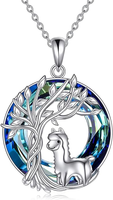 TOUPOP Tree of Life Animal Necklace 925 Sterling Silver Crystal/Abalone Shell Animal Pendant Jewelry Birthday Mothers Day Gifts for Women Mom Wife Her