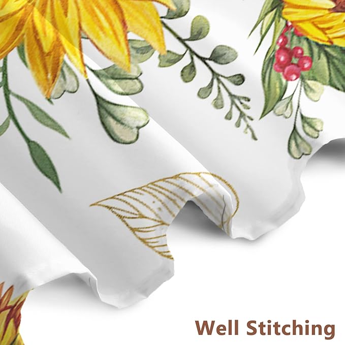 AWERT Vibrant Sunflower Shower Curtain for Bathroom,Waterproof Fabric Plants Shower Curtain with Hooks 72x84 inch