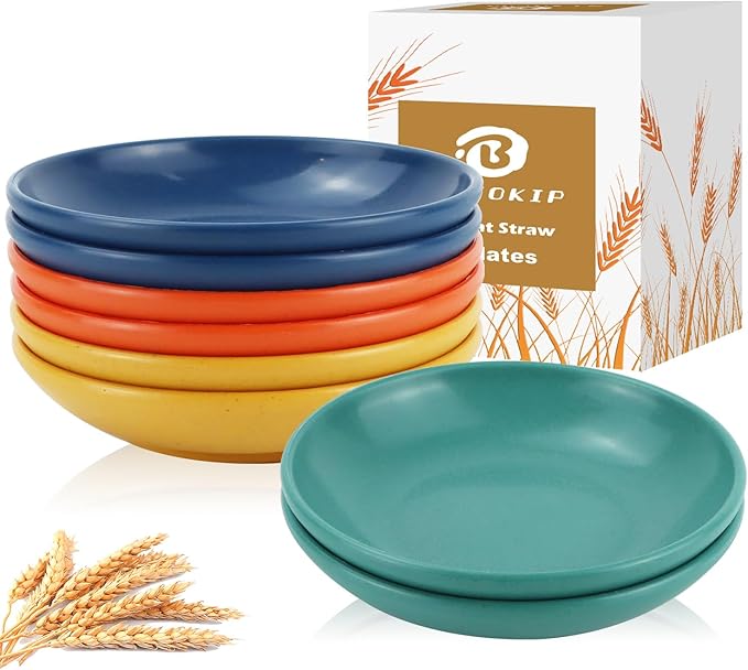 4 Inch Soy Sauce Dishes 8 Pieces, Lightweight and Unbreakable Wheat Straw Plates, Small Sauce Plate, Mini Serving Plates for Side Dishes, Condiment, Appetizer (Multicolor)
