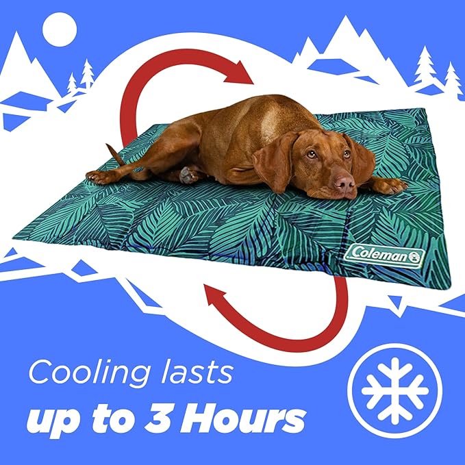 Coleman Reversible Cooling Pet Mat, Medium, 24" x 30", Navy and Teal