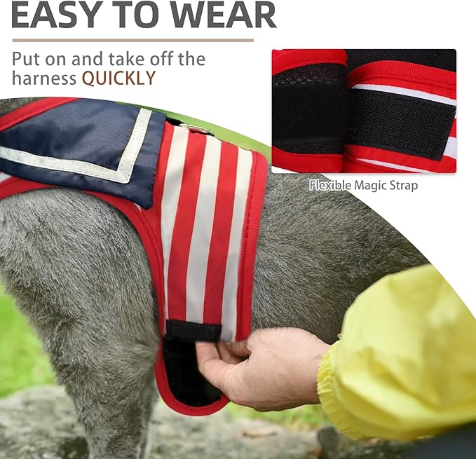 PUPTECK Soft Mesh Cat Vest Harness and Leash Set Puppy Padded Pet Harnesses Escape Proof for Cats Small Dogs Rabbits Bunny, Navy Red, XL