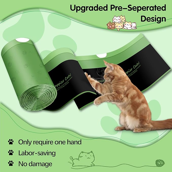 120 Count Drawstring Cat Litter Waste Bags Fit for Most Automatic Self-Cleaning Box, Durable Pet Kitty Drawer Liners Replacement Compatible with Litter-Robot 4 and 3, 24'' W x 29'' H