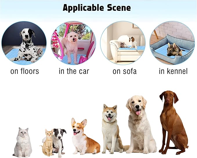 Pet Cooling Mat Cooling Fiber - Washable Non-Toxic Pet Indoor Outdoor Bed, Foldable Pee Pads for Dogs Settle Mat Cooling Dog Blanket Cat Cooling Pad (Pink, Large)