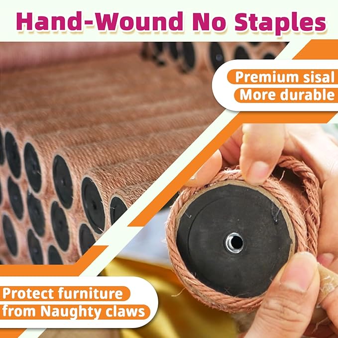 Cat Scratching Post 23.6 inch Cute Cat Scratcher Kitten Scratching Post with Sisal Rope for Indoor Cats Palm Tree Cat Scratching Post with Dangling Balls for Small Cats, Yellow