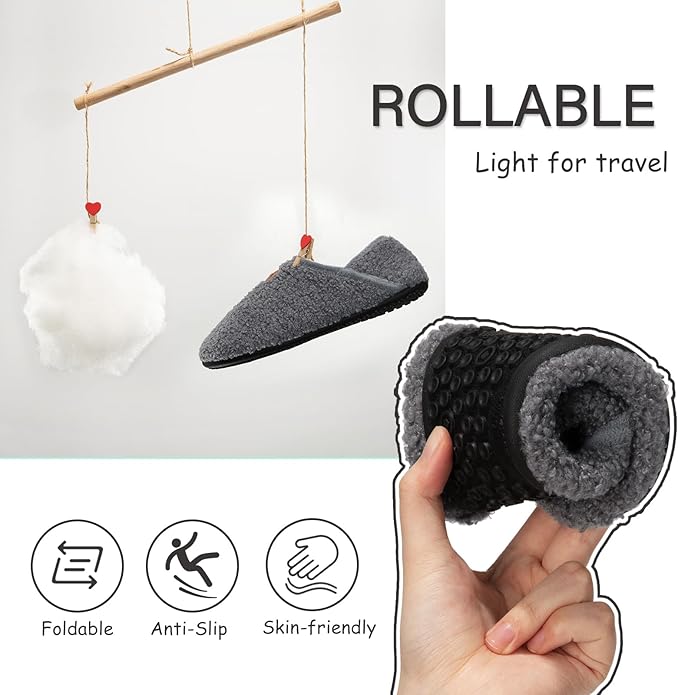 ATHMILE House Slippers for Women Men Indoor Barefoot Slippers Socks Furry Slip on House Shoes Cozy Comfy Slippers for Home Bedroom Travel Yoga