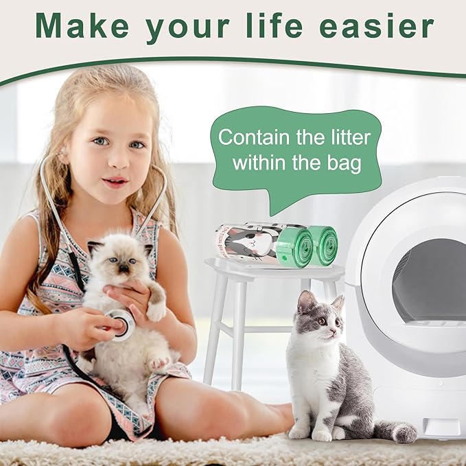 40 Count Cat Litter Box Liners and Bags for Automatic Cat Litter Boxes and Litter-Robot.,Waterproof, Easy Cleanup,Heavy Duty