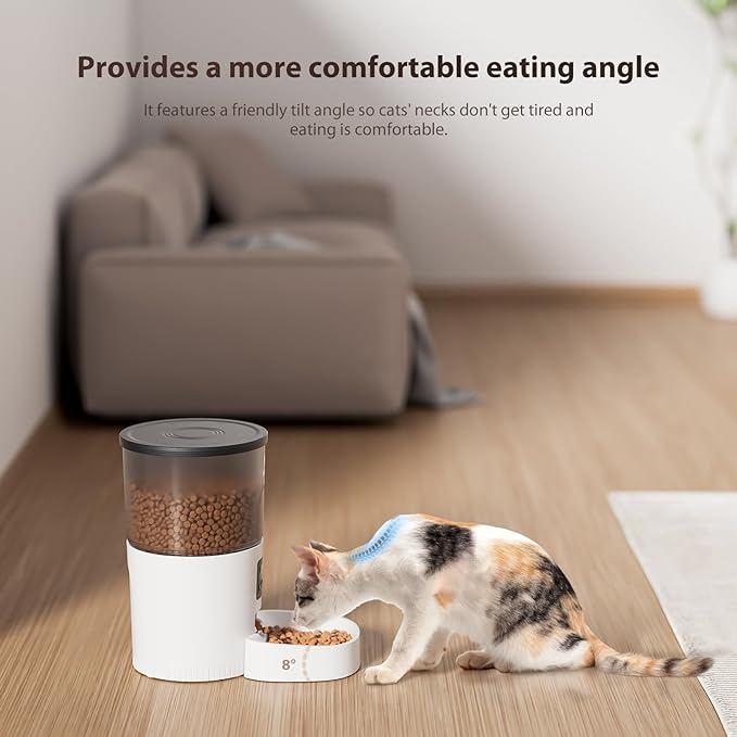 Automatic Cat Feeders, 3L Timed Cat Dry Food Dispenser, Dual Power Supply, Programmable Portion Size, 1-6 Meals Per Day, Auto Pet Feeder for Cats and Small Dogs