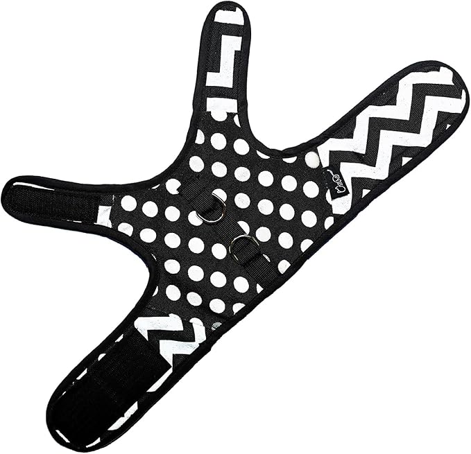 Cat Harness and Leash for Walking Escape Proof, Adjustable Cat Vest Harness, Padded Stylish Cat Walking Jackets, Polka Dot Black, XX-Large