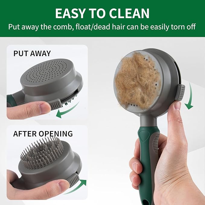 2in1 Silicone Brush for Cat and Dog Grooming - Soft Rubber Pins for Bathing, Massaging, Deshedding and Detangling Long-Haired Pets