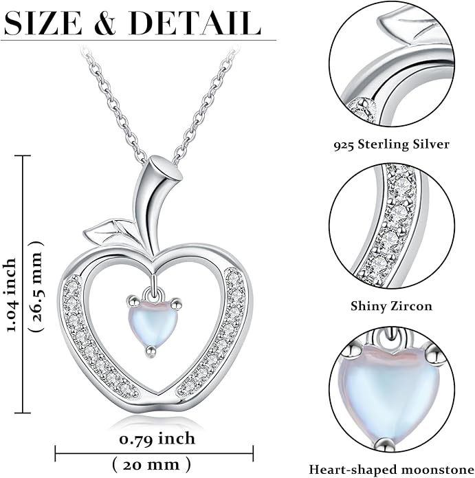 925 Sterling Silver Animal Necklaces Lion/Honeybee/MaMa Bear/Koalas Necklace Adjustable Chain Animal-Lover Pendant CZ/Moonstone Jewelry For Women Men