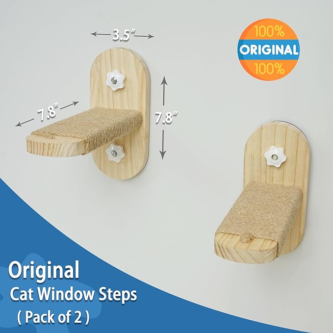 PETKARAY Cat Window Shelf, Original Cat Window Perch Stairs, Durable Cat Seat for Window Sill, Sturdy Window Step for Indoor Cats
