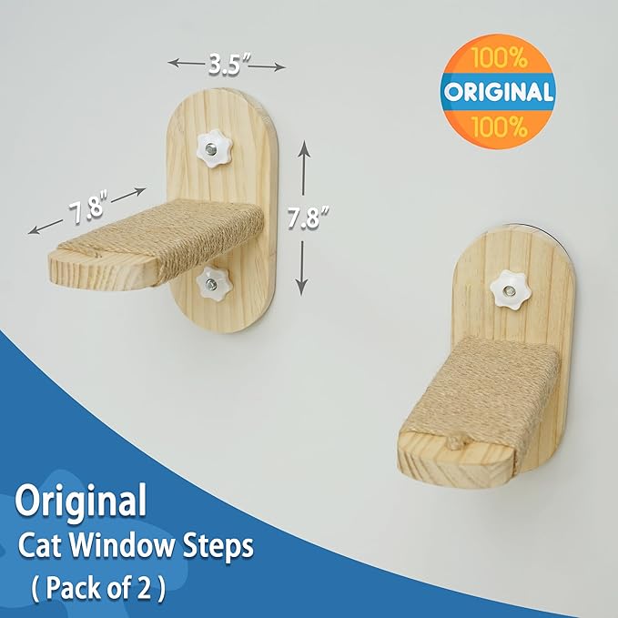PETKARAY Cat Window Shelf, Original Cat Window Perch Stairs, Durable Cat Seat for Window Sill, Sturdy Window Step for Indoor Cats