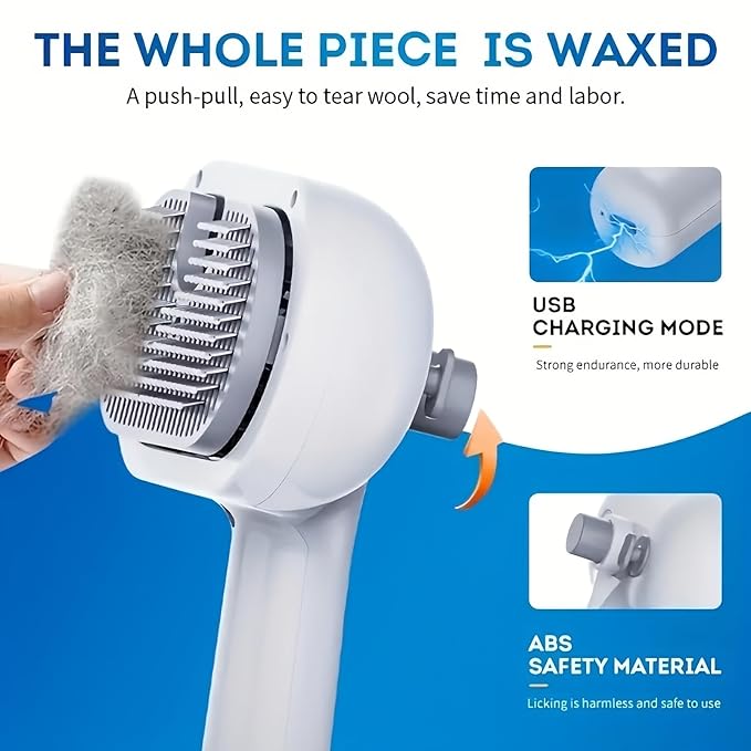 3 in 1 Cat Steam Brush,Pet Spray Hair Removal Comb for Shedding & Grooming, Water Brush for Cats Dogs Small Animals Long Short Haired with One-Click Release Button