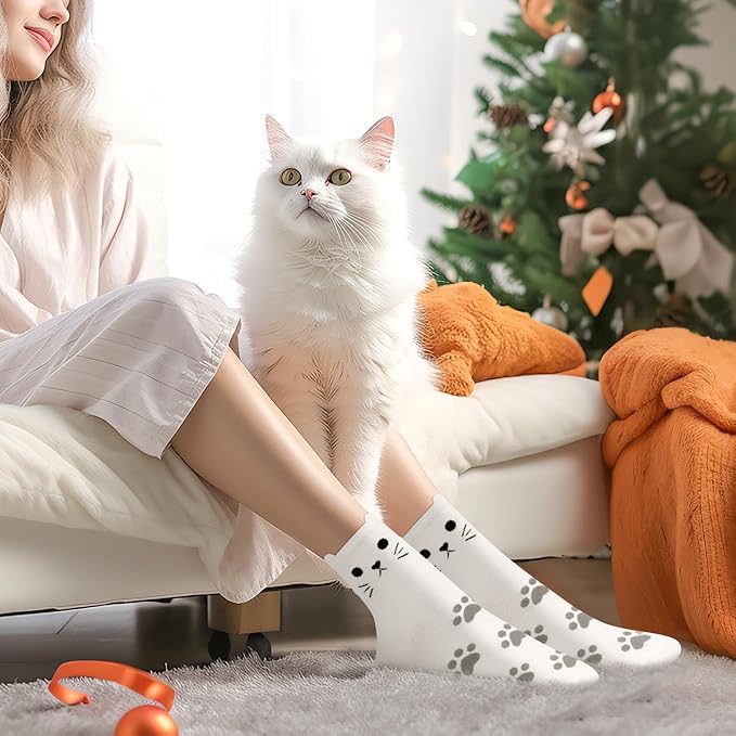 AGRIMONY Women's Cat Socks Cute Animal Socks Dog Valentines Easter Fun Gifts for Women