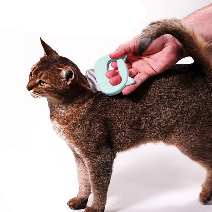 AKOAK 1 Pack Cat Massage Comb, Pet Hair Removal Massage Shell Brush, Soft Hair Removal Brush Comb and Shed Fur Remover Hair Removal Tool for Long and Short Hair Cats Dogs Puppies Rabbits