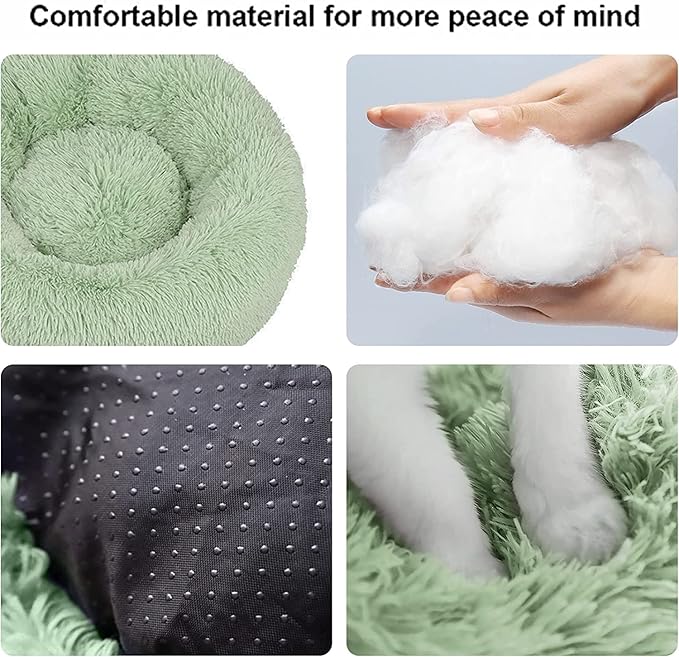 Nisrada Cat Beds for Indoor Cats,24 Inch Dog Bed for Small Melium Large Dogs, Washable-Round Pet Bed for Puppy and Kitten with Slip-Resistant Bottom