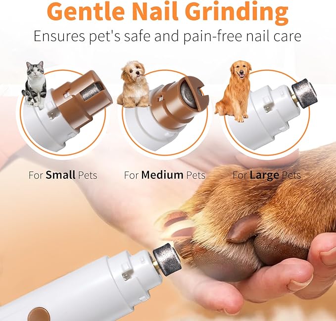 2 in 1 Pet Brush and Nail Grinder, Rechargeable Self-Cleaning Slicker Cat Brush for Shedding and Grooming, Pet Paws Nail Trimmers for Small & Medium Dogs