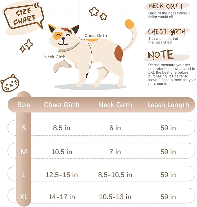 BINGPET Cat Harness and Leash Set Escape Proof for Walking,Step-in Harness with Lightweight Soft Breathable Mesh,Adjustable Easy Control Harness for Kitten Puppy Small Medium Large Cats(Heart,L)