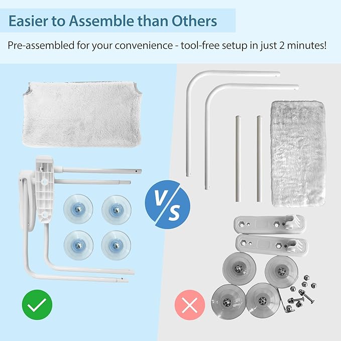 L&W BROS. Foldable Cat Window Perch 2 Pack Cat Hammock with 4 Suction Cups Easy to Assemble 20.5"x 11.2" Cat Window Bed for Large Heavy Cats Indoor(M 2Pc)