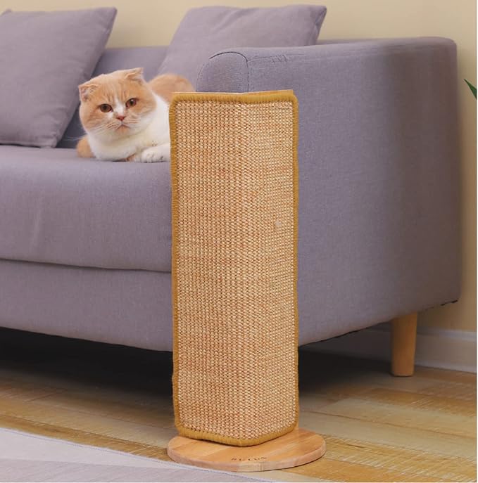 SHENGOCASE 20.5" Tall No Drilling Wall Sofa Couch Corner Cat Sisal Scratcher,Scratching Post,Replaceable Sisal Scratch Pad Mat, Couch Protector