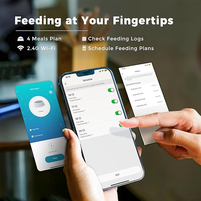 Automatic Wet Food Cat Feeder, Auto Pet Feeder Refrigerated with App Control, 5 Meals Timed Cat WiFi Feeder with Ice Pack Suitable for Both Wet and Dry Food