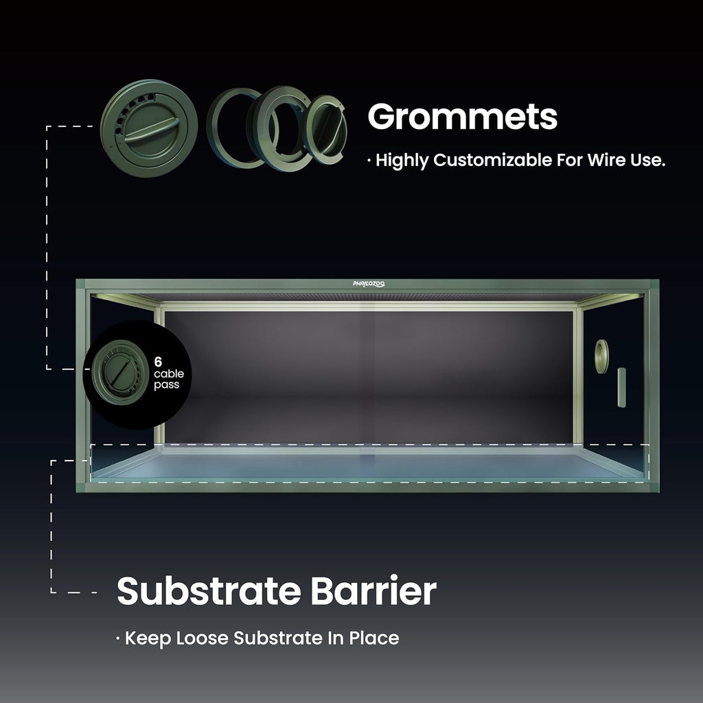 85 Gallon Reptile Tank, Front Opening Snake Tank for Easy Maintenance, Reptile Enclosure with Top Screen Ventilation 48''x24''x18''