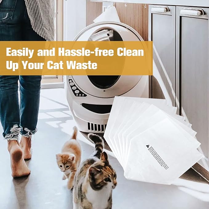 50 Pack Cat R-obot Litter bags for Litter Box Robot 4&3 Waste Bags with 3 Pack Filters, Durable Cat Litter Box Robot Bags Liners Replacement Cat Pan Waste Bin, 9-11 Gallons